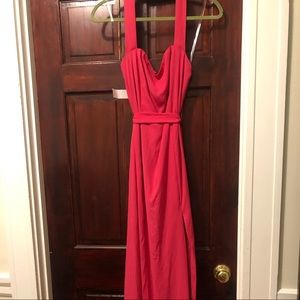 Hot Pink Fame & Partners Halter Neck Dress (size 6)